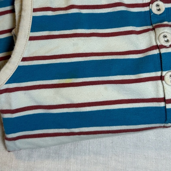 Boys Blue Striped Cotton Matching Summer Set Size 4-5 Little Organic Cotton - Picture 8 of 9